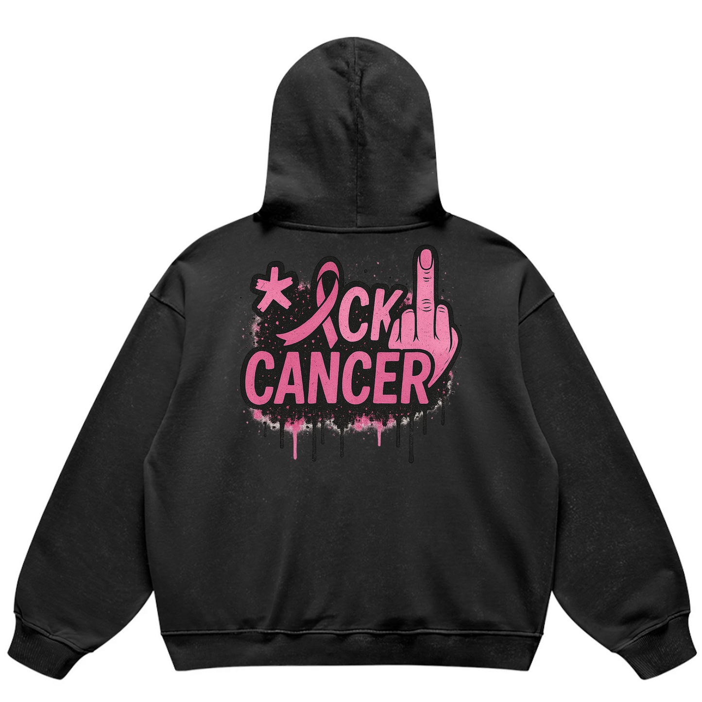 F Cancer Oversized Retro Hoodie