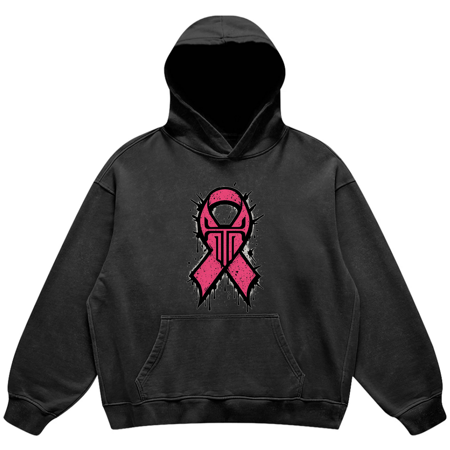 F Cancer Oversized Retro Hoodie