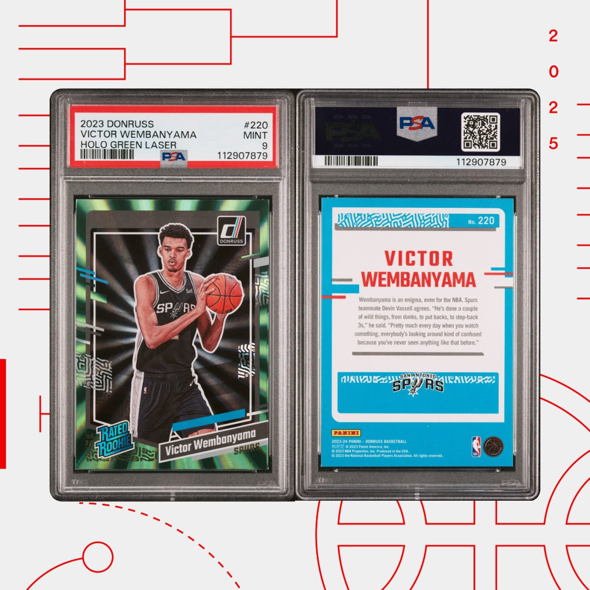 2023 Donruss Holo Green Laser Victor Wembanyama — PSA 9 MINT