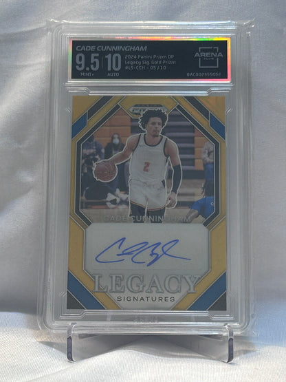 2024 Panini Prizm DP Legacy Signatures Gold Prizm Cade Cunningham /10 — Arena Club 9.5/10